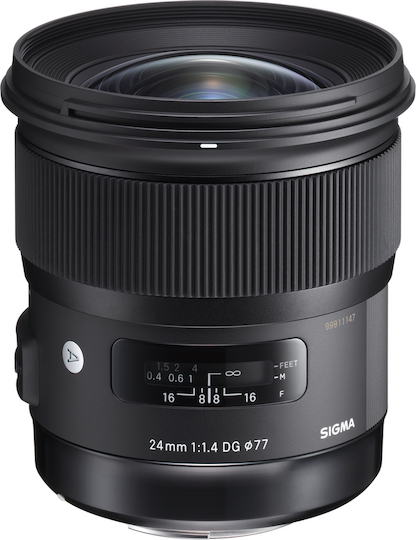 Sigma Full Frame Camera Lens 24mm f/1.4 DG HSM Art Wide Angle for Canon EF Mount Black