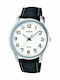 Casio Men's Watch 40mm Battery with Black Leather Strap