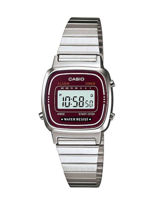 Casio Digital Uhr mit Silber Metallarmband