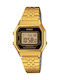 Casio Digital Womens Watch Battery with Gold Metal Bracelet