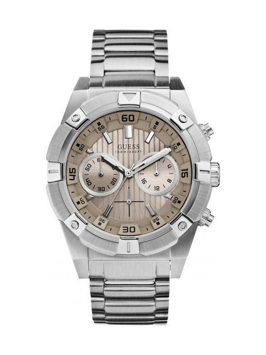 Guess Uhr Chronograph Batterie mit Silber Metallarmband