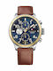 Tommy Hilfiger Trent Ανδρικό Ρολόι 46mm Χρονογράφος Μπαταρίας με Καφέ Δερμάτινο Λουράκι