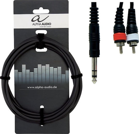 Alpha Audio Y-Cable 6.3mm male - 2x RCA male 3m (190.155)