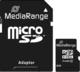 MediaRange microSDHC 8GB Klasse 10 Hohe Geschwindigkeit mit Adapter