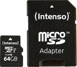 Intenso microSDXC 64GB Class 10 U1 UHS-I με αντάπτορα