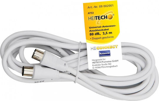 Heitech Antenna Cable Coax male - Coax female 2.5m (09002001)