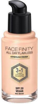 Max Factor Facefinity All Day Flawless Spf20 Flüssiges Make-up LSF20 55 Beige 30ml