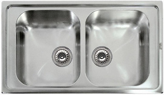 Karag BL-887 BL887 Drop-In Sink Inox Satin W86xD50cm Silver