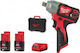 Milwaukee M12 BIW12-202C Fără perii Cheie de impact Baterie 12V 2x2Ah cu Priză 1/2"