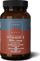 TerraNova Vitamin E 134mg (200iu) Complex Vitamin für Antioxidans 200iu 134mg 50 veg. Kappen