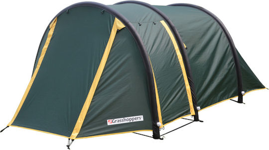 Grasshoppers Air 300 Σκηνή Camping Τούνελ Φουσκωτή Χακί με Διπλό Πανί 3 Εποχών για 3 Άτομα 370x230x140εκ.