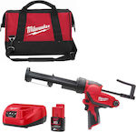 Milwaukee M12 PCG/310C-201B Κιτ Ηλεκτρικό Πιστόλι Σιλικόνης Μπαταρίας Λιθίου 12V 1x2Ah