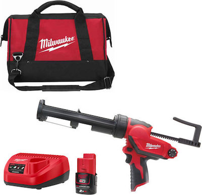 Milwaukee M12 PCG/310C-201B Κιτ Ηλεκτρικό Πιστόλι Σιλικόνης Μπαταρίας Λιθίου 12V 1x2Ah