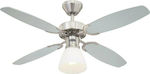 Westinghouse Capitol 78274 Ceiling Fan 105cm with Light Brushed Steel