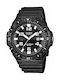 Casio Ανδρικό Ρολόι 47mm Solar με Μαύρο Καουτσούκ Λουράκι