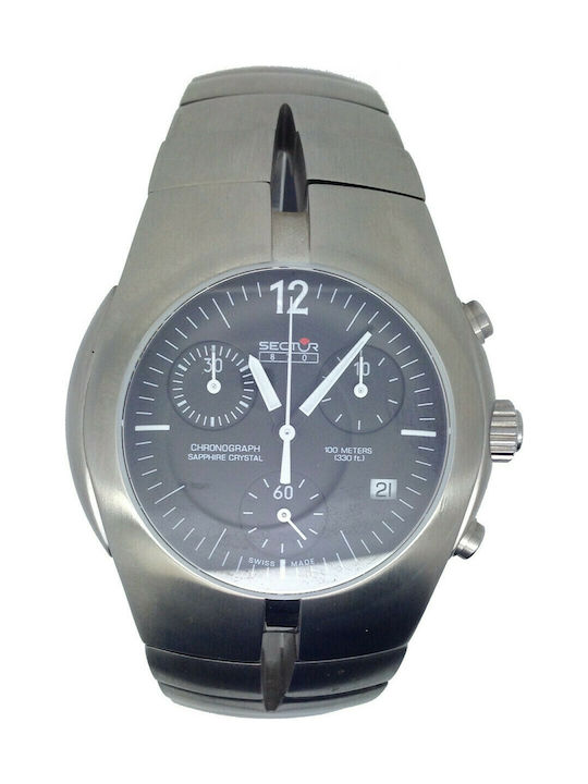 Sector Watch Chronograph Battery with Silver Metal Bracelet