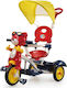 Joyful Kids Kinderdreirad Cartoon 855 mit Elterngriff für 2-4 Jahre Rot