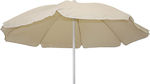 Unigreen Sabbia Foldable Beach Umbrella Aluminum Ecru Diameter 2m with UV Protection White