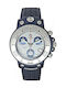 Catamaran Watch Chronograph Battery with Blue Rubber Strap