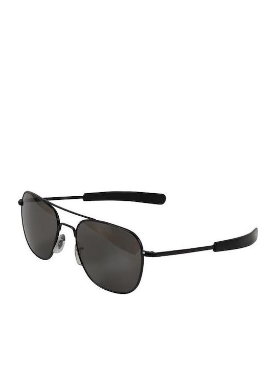 American Optical Original Pilot Men's Sunglasses with Black Metal Frame and Black Polarized Lens