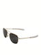 American Optical Original Pilot Men's Sunglasses with Gold Metal Frame and Green Lens