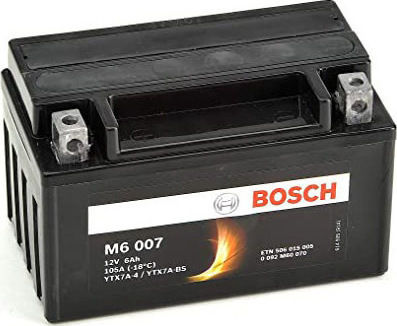 Bosch Μπαταρία Μοτοσυκλέτας M6007 με Χωρητικότητα 6Ah