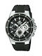 Casio Edifice Watch Chronograph Battery with Black Rubber Strap