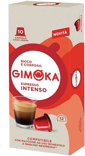 Gimoka Kapseln Espresso Intenso Kompatibel mit Maschine Nespresso 10Mützen
