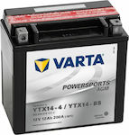 Varta Μπαταρία Μοτοσυκλέτας Powersports AGM YTX14-BS / YTX14-4 με Χωρητικότητα 12Ah