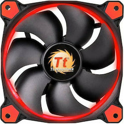 Thermaltake Riing 12 LED Ventilator Carcasă 120mm cu Iluminare Roșu și Conexiune 3-Pin 1buc Roșu