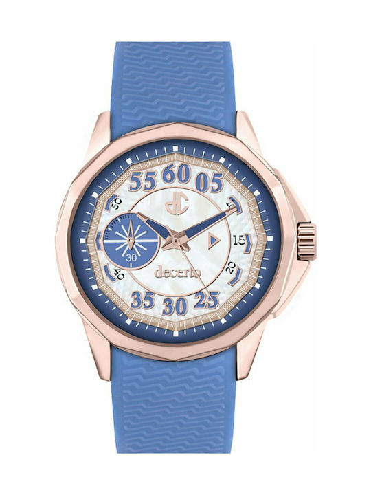 Decerto Uhr Chronograph mit Blau Kautschukarmband