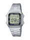 Casio Vintage Digital Watch Battery with Silver Metal Bracelet