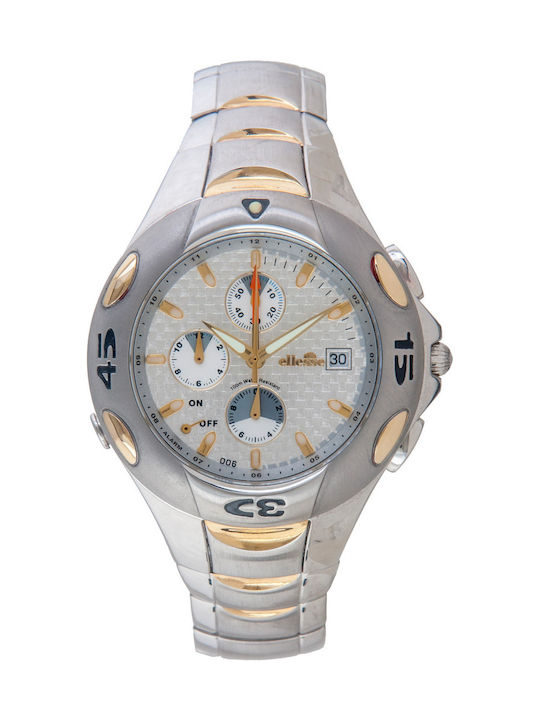 Ellesse Uhr Chronograph Batterie mit Silber Met...