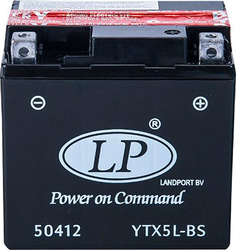 LP Batteries Motorradbatterie YTX5L-BS mit Kapazität 4Ah