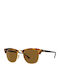 Ray Ban Clubmaster Sunglasses with Brown Tartaruga Plastic Frame and Brown Lens RB3016 1160