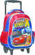 Gim Cars Cars Street X Lights On School Bag Trolley Kindergarten Multicolour with Water Bottle Holder