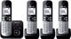 Panasonic Cordless Phone (4-Pack) with Speaker Black