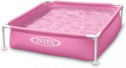 Intex Детски Басейн с метална рамка 122x122x30бр Розов