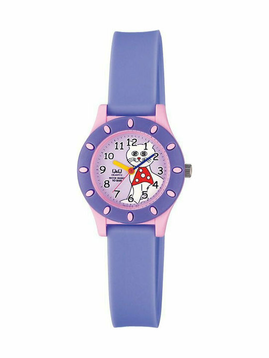 Q&Q Kids Analog Watch with Rubber/Plastic Strap Purple