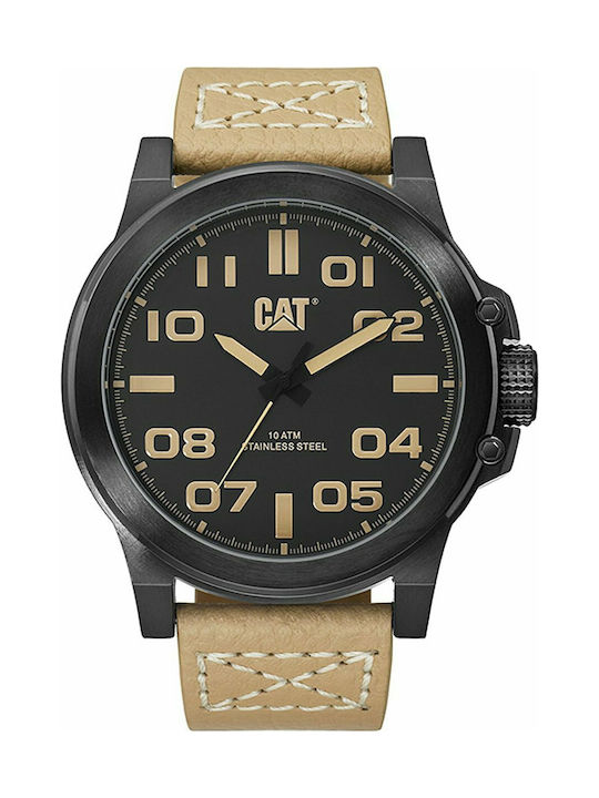 CAT Watch Battery with Beige Leather Strap PS.161.35.133