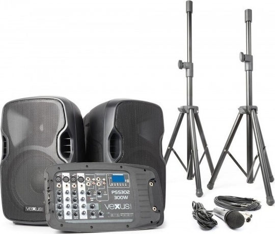 Vonyx Karaoke System with a Wired Microphone PSS302 170.118 in Black Color