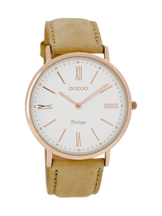 Oozoo Watch with Beige Leather Strap C7350