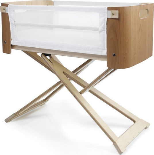 Bednest Cradle Co-Sleeper with Mattress and Side Opening Brown
