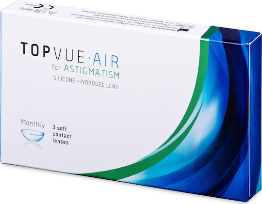 TopVue Air for Astigmatism 3 Μηνιαίοι Αστιγματικοί Φακοί Επαφής Σιλικόνης Υδρογέλης