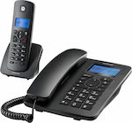 Motorola C4201 Cordless Phone (2-Pack) with Speaker Black