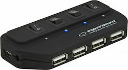 Esperanza EA127 USB Hub 4 Θυρών (USB-A) EA127B Esperanza EA127 USB Hub 4 Θυρών (USB-A) EA127B