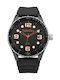 Superdry Herrenuhr Batterie mit Schwarz Gummi Armband