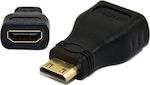 Powertech Converter mini HDMI male to HDMI female 1pcs (CAB-H025)