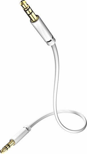 Inakustik Inakustik 3.5mm Jack Cable - 3.5mm Male to 3.5mm Male White Length 3m with Gold Plated Terminals