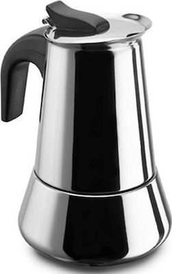 Pezzetti Steelexpress Stovetop Espresso Pot 2Cups Unelte pentru măcelari Argint